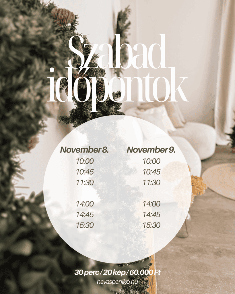 Karácsonyi fotózás Velencén, Fejér megyében.